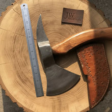 Load image into Gallery viewer, Camping Axe Damascus Steel 20 Inch Rosewood Handle with Leather Sheath