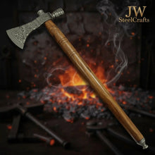Load image into Gallery viewer, Damascus Smoking Axe Straight Handle 19 Inch