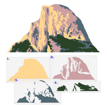 Load image into Gallery viewer, Half Dome Yosemite Wall Mural Stencil Set