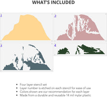 Load image into Gallery viewer, Half Dome Yosemite Wall Mural Stencil Set