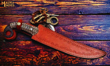 Load image into Gallery viewer, Hand forged Damascus Ringtail Hunting Knife