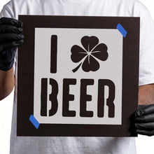 Load image into Gallery viewer, I Love Beer Shamrock Stencil