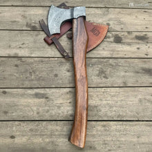 Load image into Gallery viewer, Viking Bearded Axe Damascus head Wood Handle