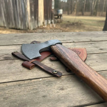 Load image into Gallery viewer, Viking Bearded Axe Damascus head Wood Handle