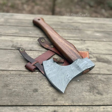 Load image into Gallery viewer, Viking Bearded Axe Damascus head Wood Handle