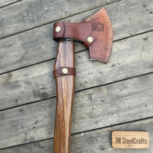 Load image into Gallery viewer, Viking Bearded Axe Damascus head Wood Handle