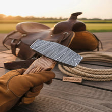 Load image into Gallery viewer, Octagonal Damascus Drilling Hammer with Natural Wood Handle