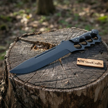 Load image into Gallery viewer, Knuckle Handle Tactical Knife Acid Etched Drop Point Fixed Blade