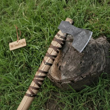Load image into Gallery viewer, Handmade Viking Axe Carbon Steel Head with Engraved Handle 22 Inch