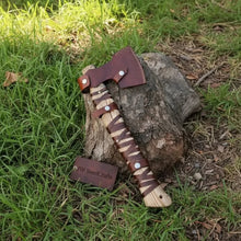 Load image into Gallery viewer, Handmade Viking Axe Carbon Steel Head with Engraved Handle 22 Inch