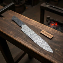 Load image into Gallery viewer, Handmade Twisted Damascus Chef Knife Blade Blank Gyuto Style for Custom Knife Making