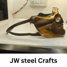 Load image into Gallery viewer, Handmade Metallic Half Face Mask | Golden Cast Art Mask for Display