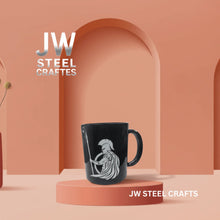 Load image into Gallery viewer, Spartan Warrior Mug | Black Ceramic Coffee Cup | JW SteelCrafts