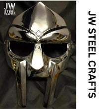 Load image into Gallery viewer, Polished Gladiator Face Mask | Handcrafted Metal Decorative Helmet Art