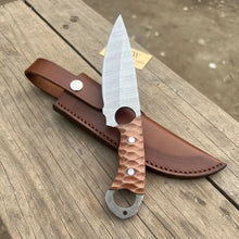 Load image into Gallery viewer, Handmade Damascus Karambit Hunting Knife with Brown Micarta Handle