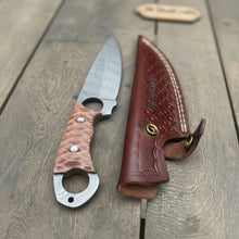Load image into Gallery viewer, Handmade Damascus Karambit Hunting Knife with Brown Micarta Handle