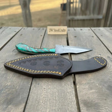 Load image into Gallery viewer, Handmade Skinner Knife with Green Pinecone Resin Handle