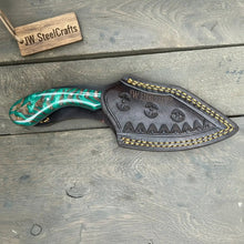 Load image into Gallery viewer, Handmade Skinner Knife with Green Pinecone Resin Handle