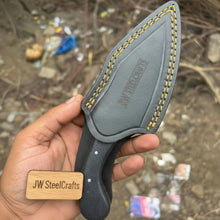 Load image into Gallery viewer, Handmade Tanto Hunting Knife with Black Micarta Handle