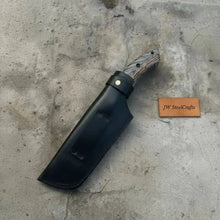 Load image into Gallery viewer, Damascus Hunting Knife with Grey Pinecone Handle Full Tang