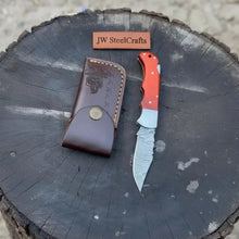 Load image into Gallery viewer, Handmade Damascus Steel Folding Knife 4 Premium Handle Variations