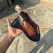 Load image into Gallery viewer, Stag Handle Hunting Knife Stainless Steel or Damascus Blade
