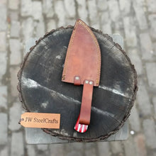 Load image into Gallery viewer, Ko-Santoku Knife with Hammered Carbon Steel Blade and USA Flag Handle