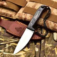 Load image into Gallery viewer, Handmade Fixed Blade Stainless Steel Skinning Hunting Knife 8" Mirror Polished Carbon Steel Drop Point