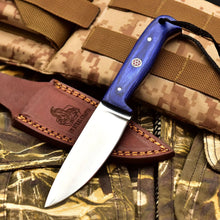 Load image into Gallery viewer, Handmade Fixed Blade Stainless Steel Skinning Hunting Knife 8" Mirror Polished Carbon Steel Drop Point