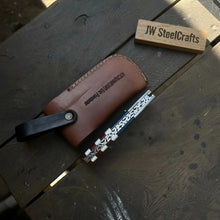 Load image into Gallery viewer, Damascus Folding Pocket Knife — American Flag Handle