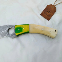 Load image into Gallery viewer, Damascus Hunting Knife 8.5” Fixed Blade