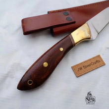 Load image into Gallery viewer, Handmade Full Tang Fillet Knife, 11 inch, Curved Blade, Rosewood Handle