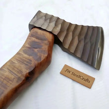 Load image into Gallery viewer, Damascus Sloyd Carving Axe with Hand Textured Head