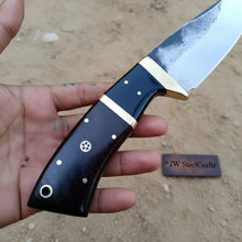 Load image into Gallery viewer, Gut hook knife with wood and brass handle.