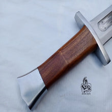Load image into Gallery viewer, Wolfsteel Guard Seax 13" Handmade Carbon Steel Blade with Cross Guard
