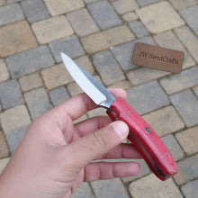 Load image into Gallery viewer, Handmade Skinner Knife Red Wood Handle Fixed Blade