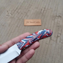 Load image into Gallery viewer, Handmade Skinner Knife Resin Handle Fixed Blade Hunting Knife JW SteelCrafts