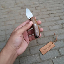 Load image into Gallery viewer, Ram Horn Black Resin Skinner Hunting Knife Rosewood Handle Fixed Blade Hunting Knife