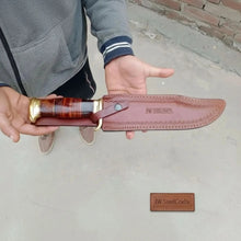 Load image into Gallery viewer, Handmade Sheffield Clip Point Bowie Knife with Damascus Steel Blade | JW SteelCrafts