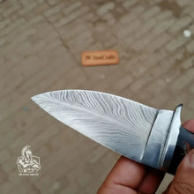 Load image into Gallery viewer, Skinner Knife, Feather Damascus Blade, Resin Handle, Fixed Blade Hunting Knife