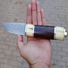 Load image into Gallery viewer, Skalder's Rosewood Seax Knife 11" Handmade Damascus Steel Viking Blade