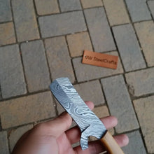 Load image into Gallery viewer, Damascus Bull Cutter Knife Twisted Steel Olive Wood Handle