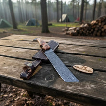 Load image into Gallery viewer, Hunting Knife Hunting 12" Tanto Knife with Olive Wood Handle with Sheath
