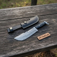 Load image into Gallery viewer, Hunting Knife Hunting 10.50" Tanto Style Knife with Buffalo Horn Handle with Sheath