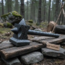 Load image into Gallery viewer, Sculpted Damascus Steel War Hammer 12" Handmade Full Damascus Collectible Piece