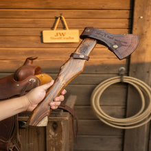 Load image into Gallery viewer, Damascus Skeggox Bearded Viking Axe with Hardwood Handle
