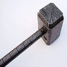 Load image into Gallery viewer, Asgard Forge Hammer 10" Handmade One-Piece Full Damascus Steel Blacksmith Hammer