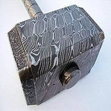 Load image into Gallery viewer, Asgard Forge Hammer 10" Handmade One-Piece Full Damascus Steel Blacksmith Hammer