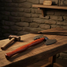 Load image into Gallery viewer, Handmade Viking Camp Axe, Broad Crescent Pattern-Welded Blade
