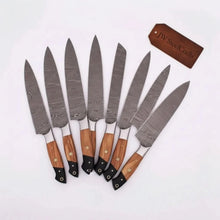 Load image into Gallery viewer, Handmade Damascus Knife Set, Olive Wood &amp; Resin Handle